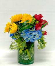 True Blue Sun - Sunflowers & Hydrangeas