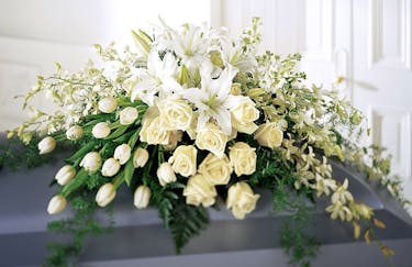 Lavender and White Funeral Arrangement in Philadelphia, PA