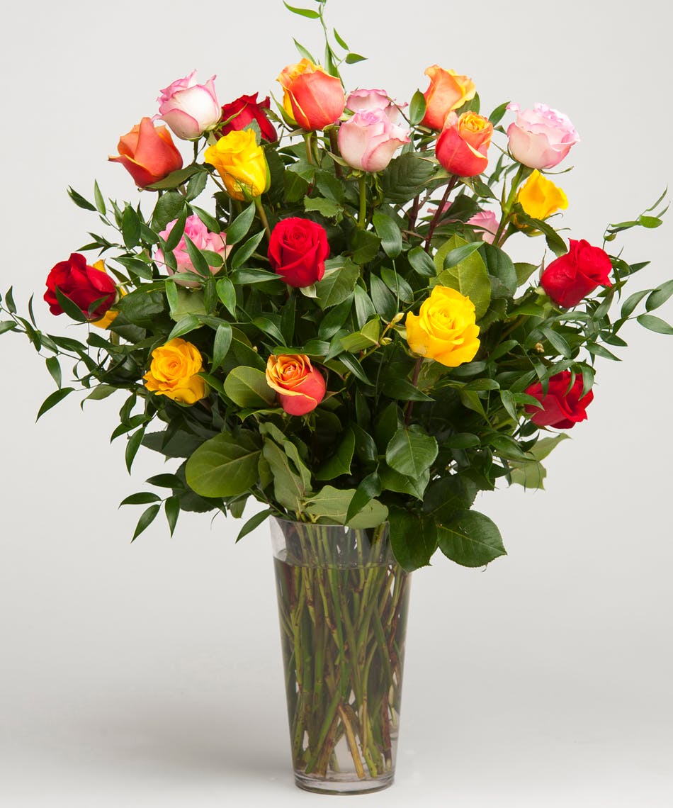 Premium Mixed Color Roses SameDay Tulsa Flower Delivery